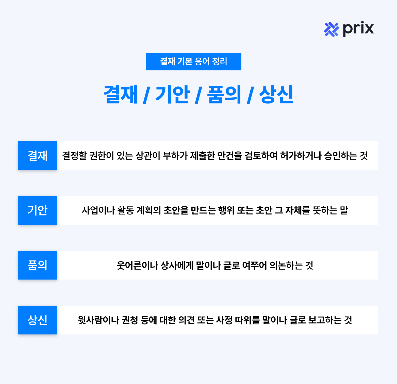 프릭스 결재 콘텐츠 표지 – 결재 용어 한눈에 정리한 블로그 커버 이미지